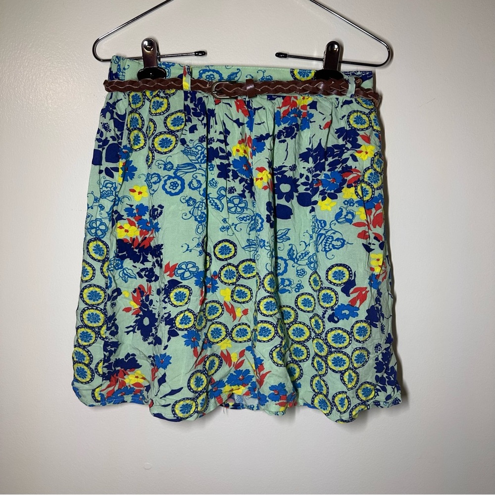 Mossimo Supply Co. Blue Floral Mini‎ Skirt